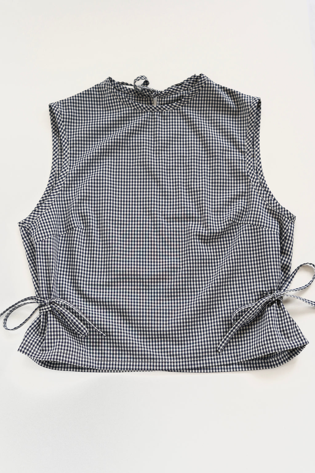 Top à nouer vichy bleu foncé